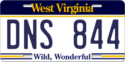 WV license plate DNS844