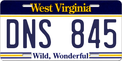 WV license plate DNS845