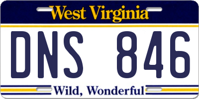 WV license plate DNS846