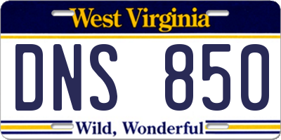 WV license plate DNS850