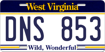 WV license plate DNS853