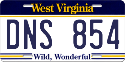WV license plate DNS854
