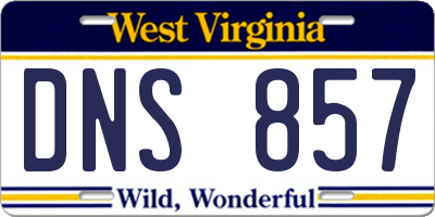 WV license plate DNS857