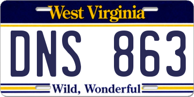 WV license plate DNS863