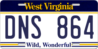 WV license plate DNS864