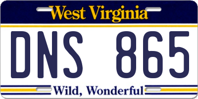 WV license plate DNS865