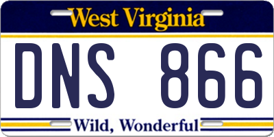 WV license plate DNS866
