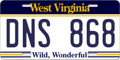 WV license plate DNS868