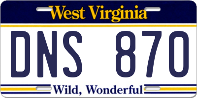 WV license plate DNS870