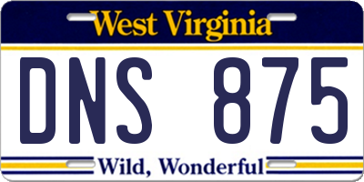 WV license plate DNS875