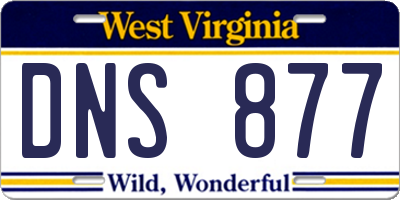 WV license plate DNS877