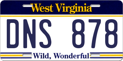 WV license plate DNS878