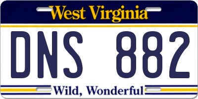 WV license plate DNS882