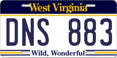 WV license plate DNS883