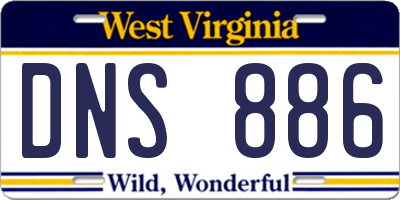 WV license plate DNS886
