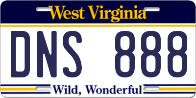 WV license plate DNS888