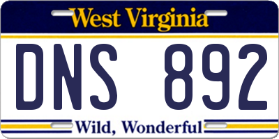 WV license plate DNS892