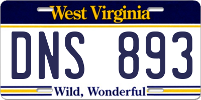 WV license plate DNS893