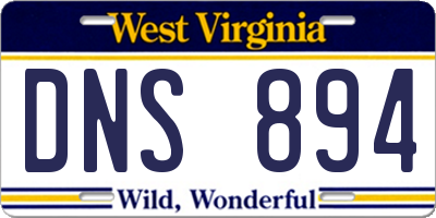 WV license plate DNS894