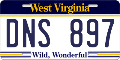 WV license plate DNS897