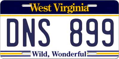 WV license plate DNS899