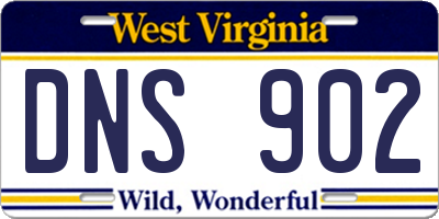 WV license plate DNS902