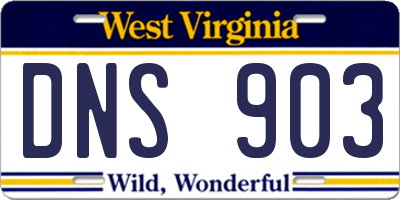 WV license plate DNS903