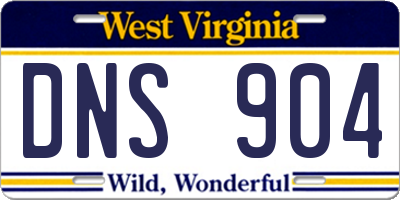 WV license plate DNS904