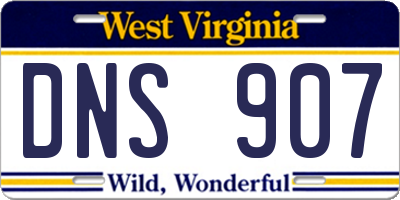 WV license plate DNS907