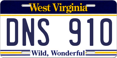 WV license plate DNS910