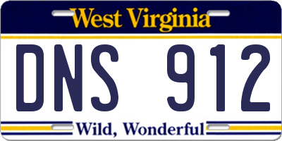 WV license plate DNS912