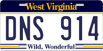 WV license plate DNS914