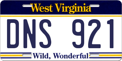 WV license plate DNS921