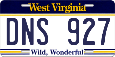 WV license plate DNS927