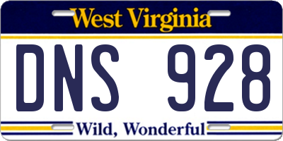 WV license plate DNS928