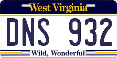 WV license plate DNS932