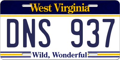 WV license plate DNS937