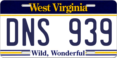 WV license plate DNS939