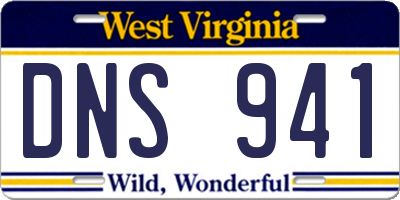 WV license plate DNS941