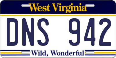 WV license plate DNS942