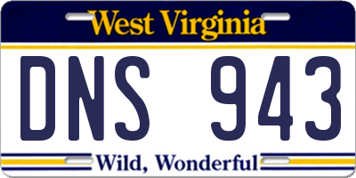 WV license plate DNS943