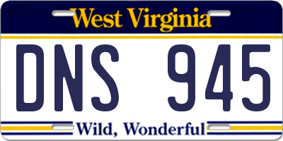 WV license plate DNS945
