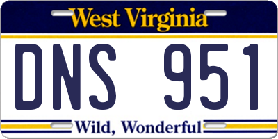 WV license plate DNS951