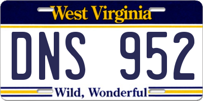 WV license plate DNS952