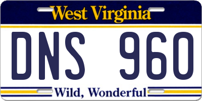 WV license plate DNS960