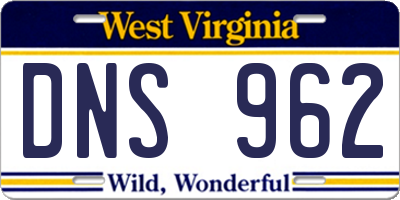 WV license plate DNS962
