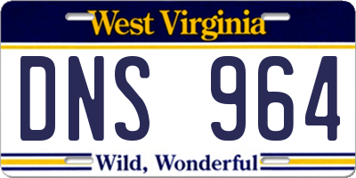 WV license plate DNS964