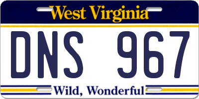 WV license plate DNS967