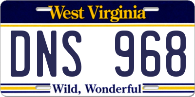 WV license plate DNS968