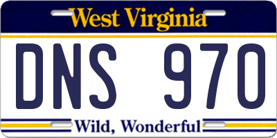 WV license plate DNS970